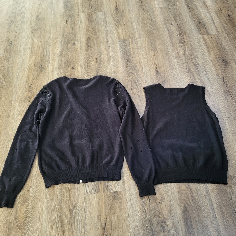 MICHAEL Michael Kors Black Embellished Knit Cardigan & Shell Set - Picture 10 of 15